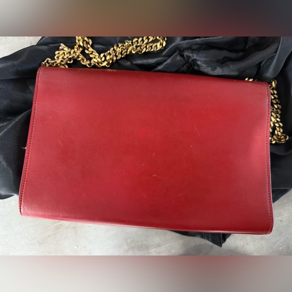 FLASH YSL Medium Kate Red Leather Chain Bag - Picture 6 of 8